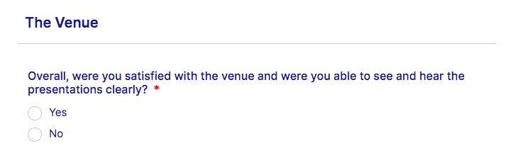 Event feedback, event feedback form, feedback form, event staff, survey